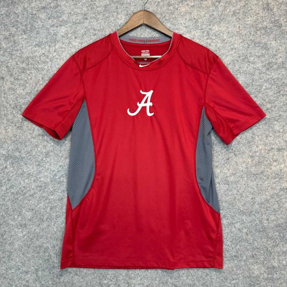Nike Pro Combat Alabama Crimson Tide Player Team Issued Training Shirt Large Y2k